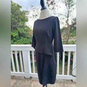 Vince Camuto Blue Asymmetrical Peplum Sheath Dress